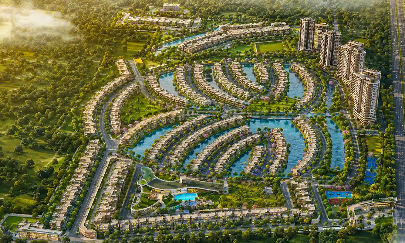 Aerial view of the township