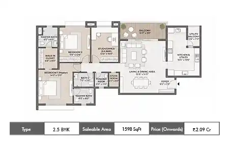 2.5 BHK floor plan